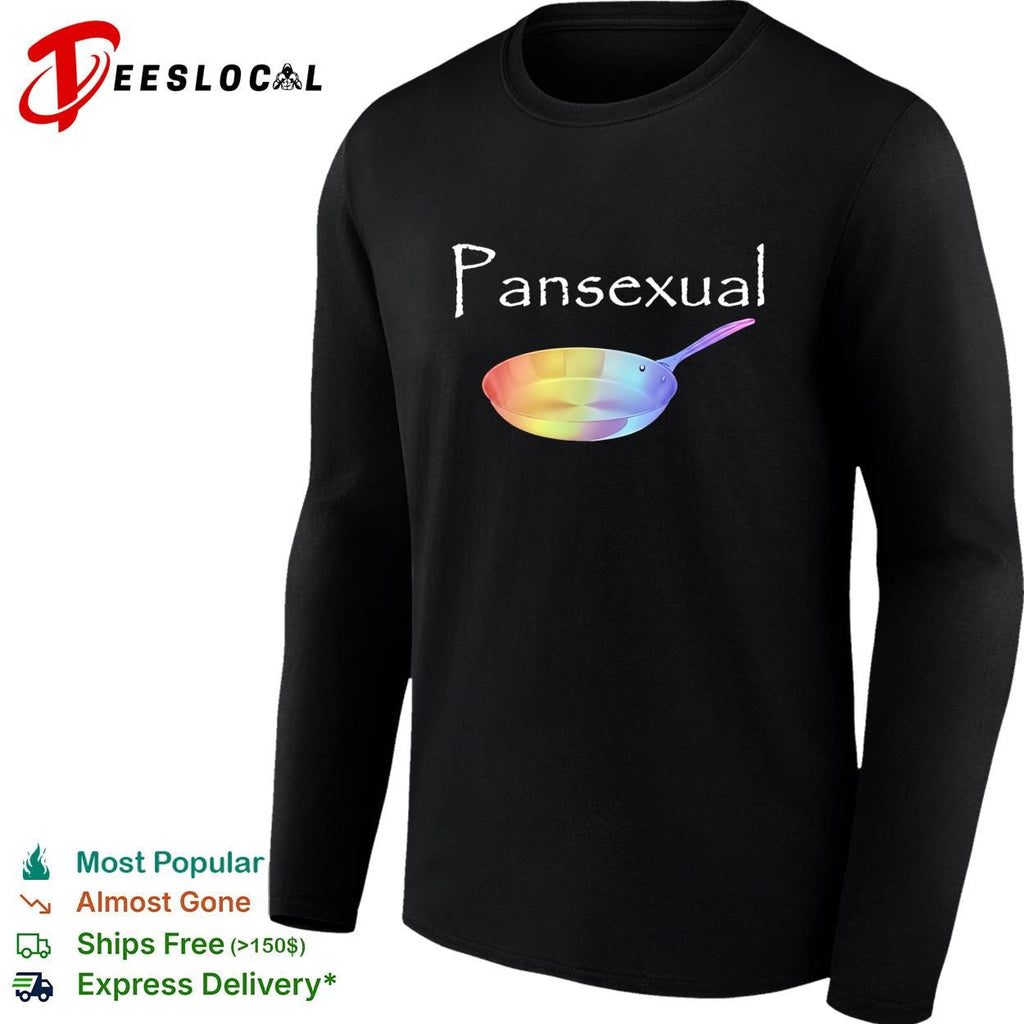 Pansexual frying pan with LGBT flag pattern shirt Unisex