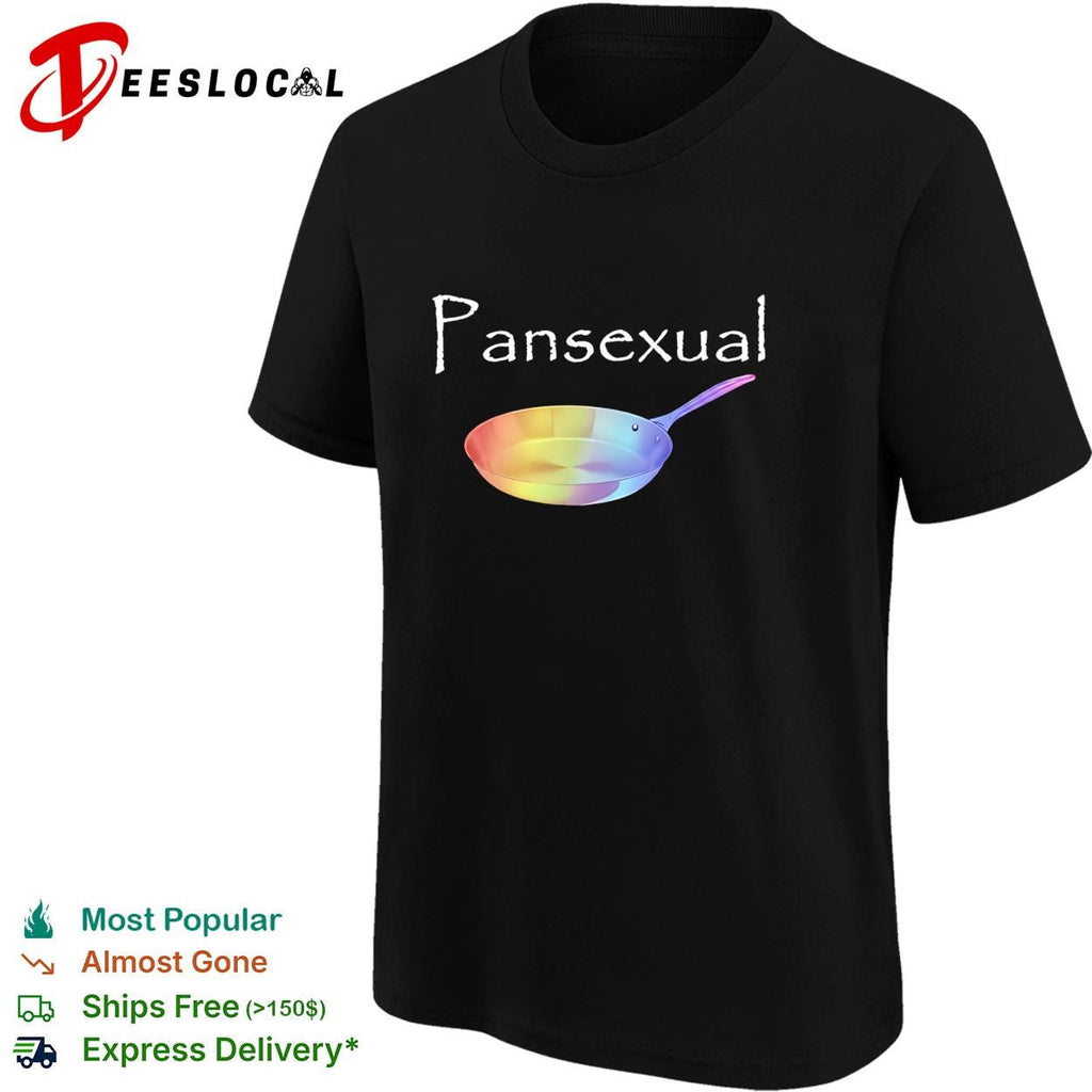 Pansexual frying pan with LGBT flag pattern shirt Unisex