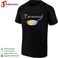 Pansexual frying pan with LGBT flag pattern shirt Unisex