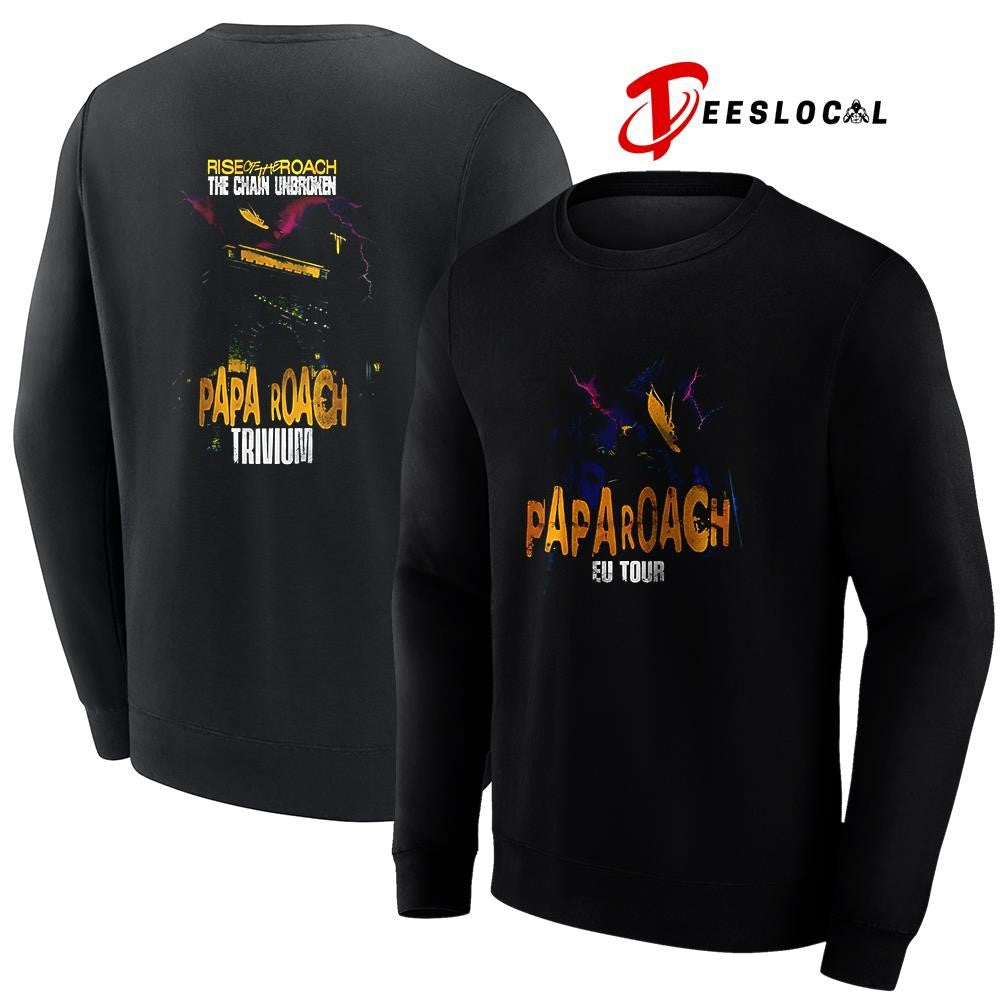 Papa Roach Europe tour rise of the Roach the chain unbroken graphic shirt Unisex