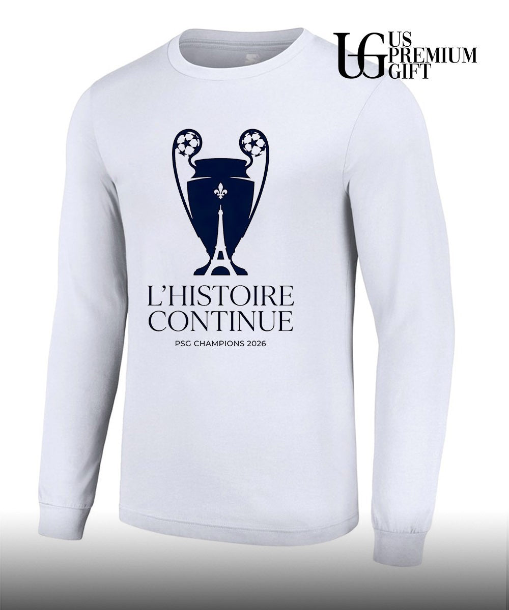 Paris Saint-Germain L’Histoire Continue Champions League UCL 2026 shirt Unisex