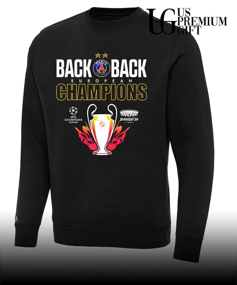 Paris Saint-Germain back to back UEFA Champions 2026 trophy shirt Unisex