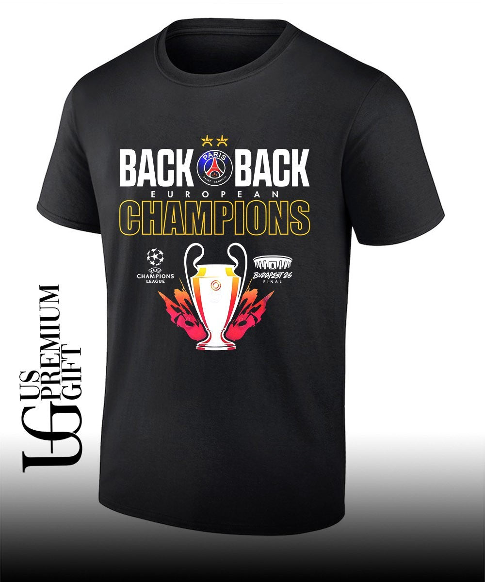 Paris Saint-Germain back to back UEFA Champions 2026 trophy shirt Unisex