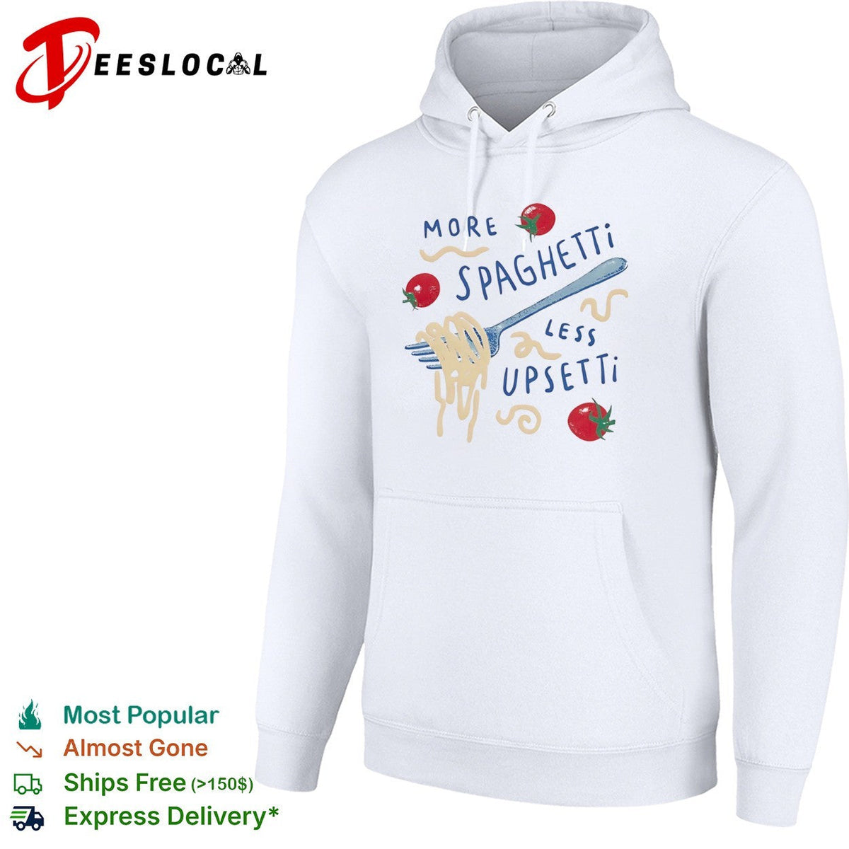 Pasta more spaghetti less upsetti fork tomatoes shirt Unisex