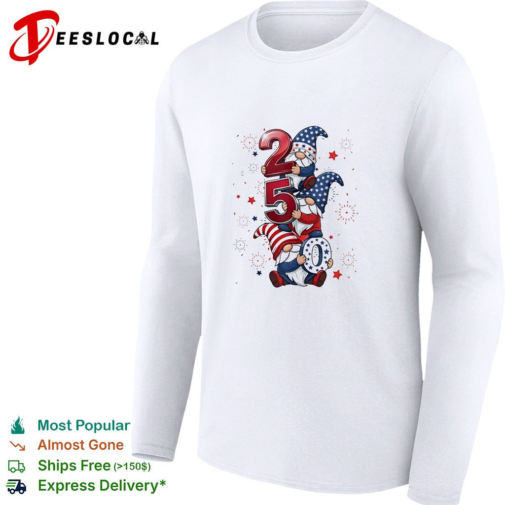 Patriotic Gnomes 250 Years of Independence Fourth of July America USA shirt Unisex