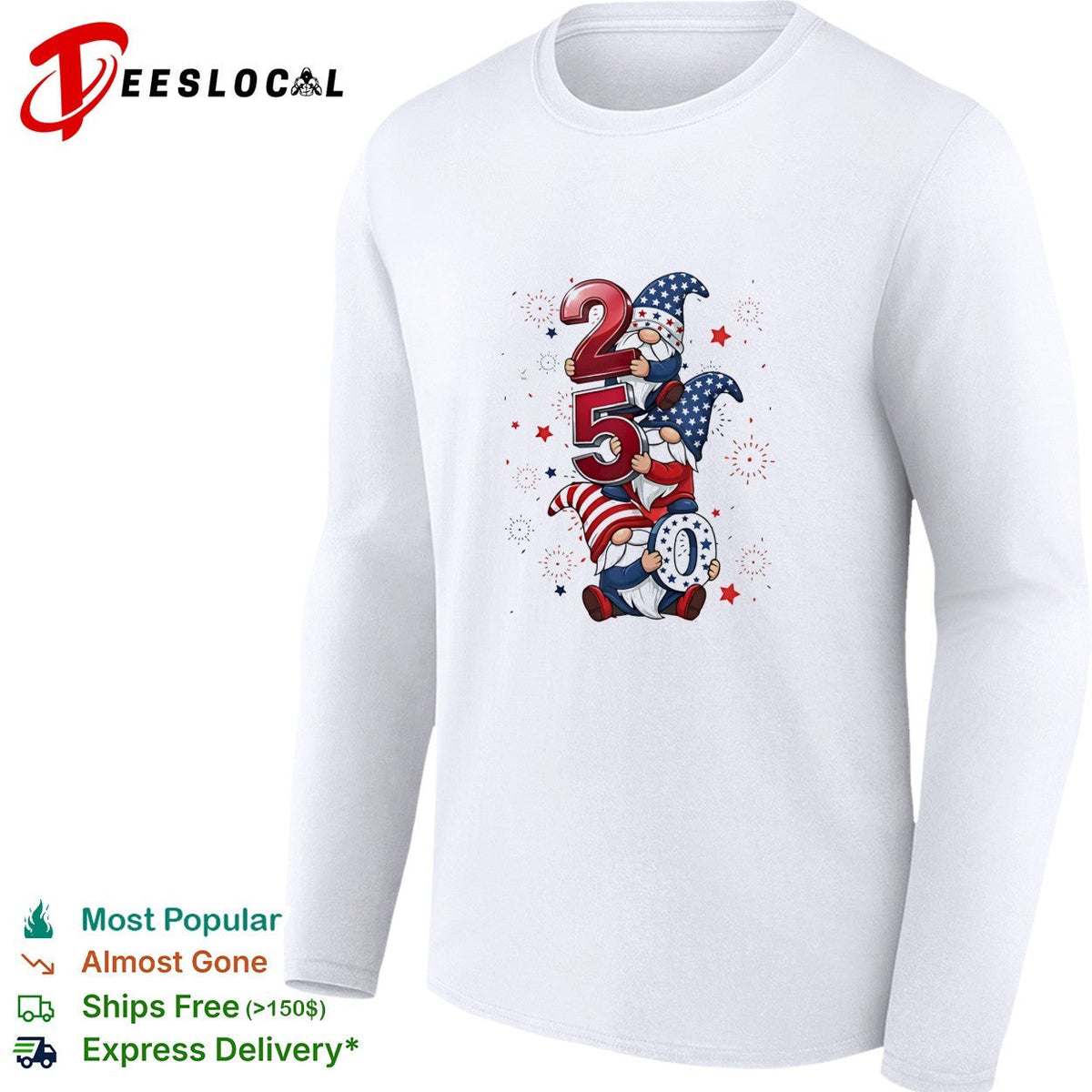 Patriotic Gnomes 250 Years of Independence Fourth of July America USA shirt Unisex