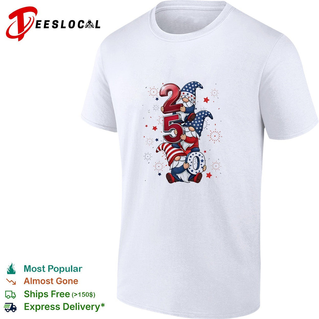 Patriotic Gnomes 250 Years of Independence Fourth of July America USA shirt Unisex