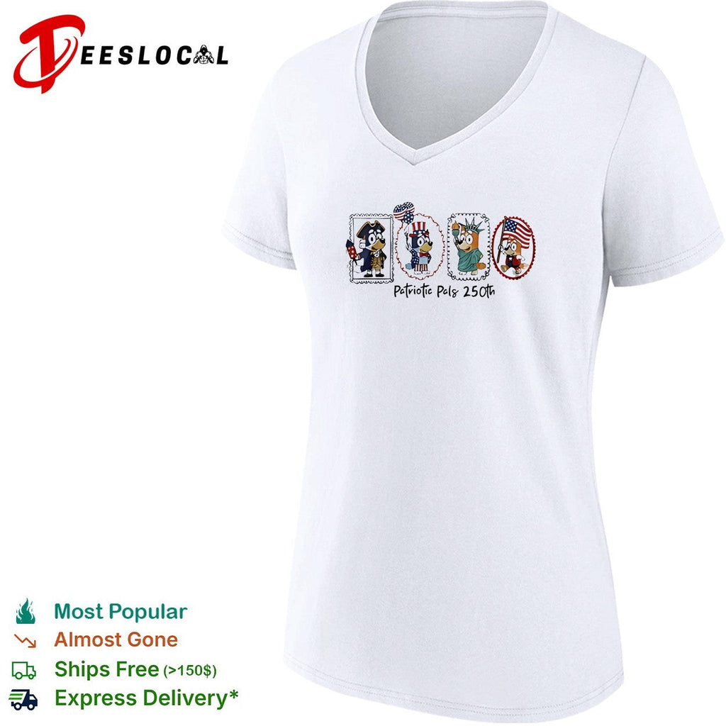 Patriotic pals 250th cartoon ducks colonial costume stamp frame illustration shirt Unisex