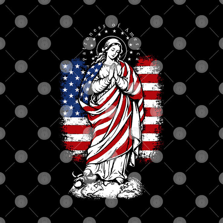 Patroness Of The USA Blessed Virgin Mary Catholic Art T Shirt Unisex