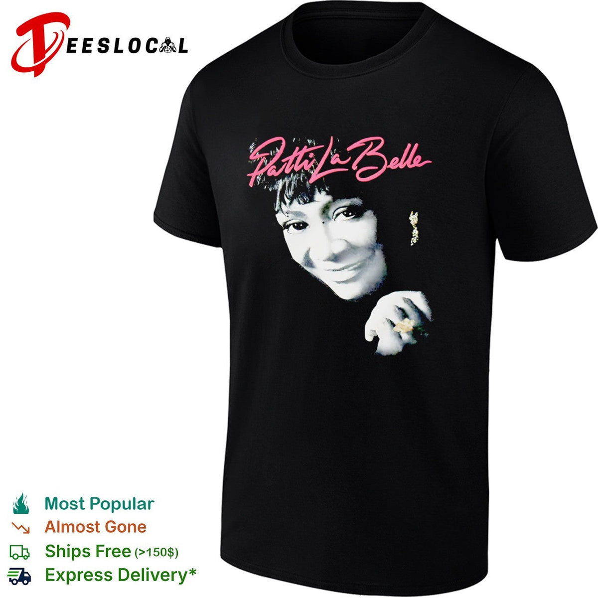Patti LaBelle Black and White Portrait Shirt Unisex