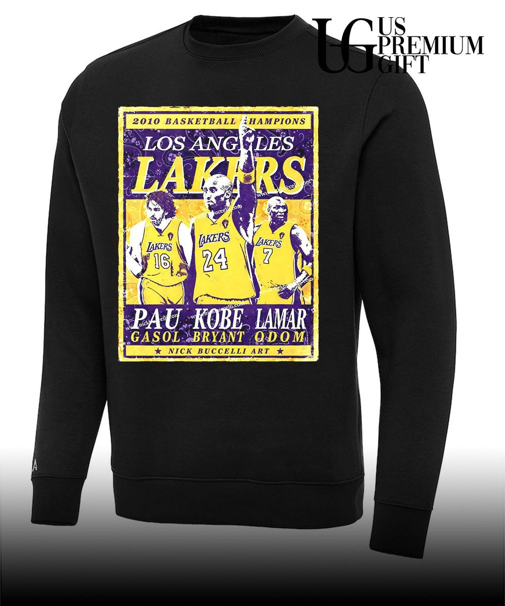 Pau Gasol Kobe Bryant and Lamar Odom Los Angeles Lakers 2010 NBA Champions shirt Unisex