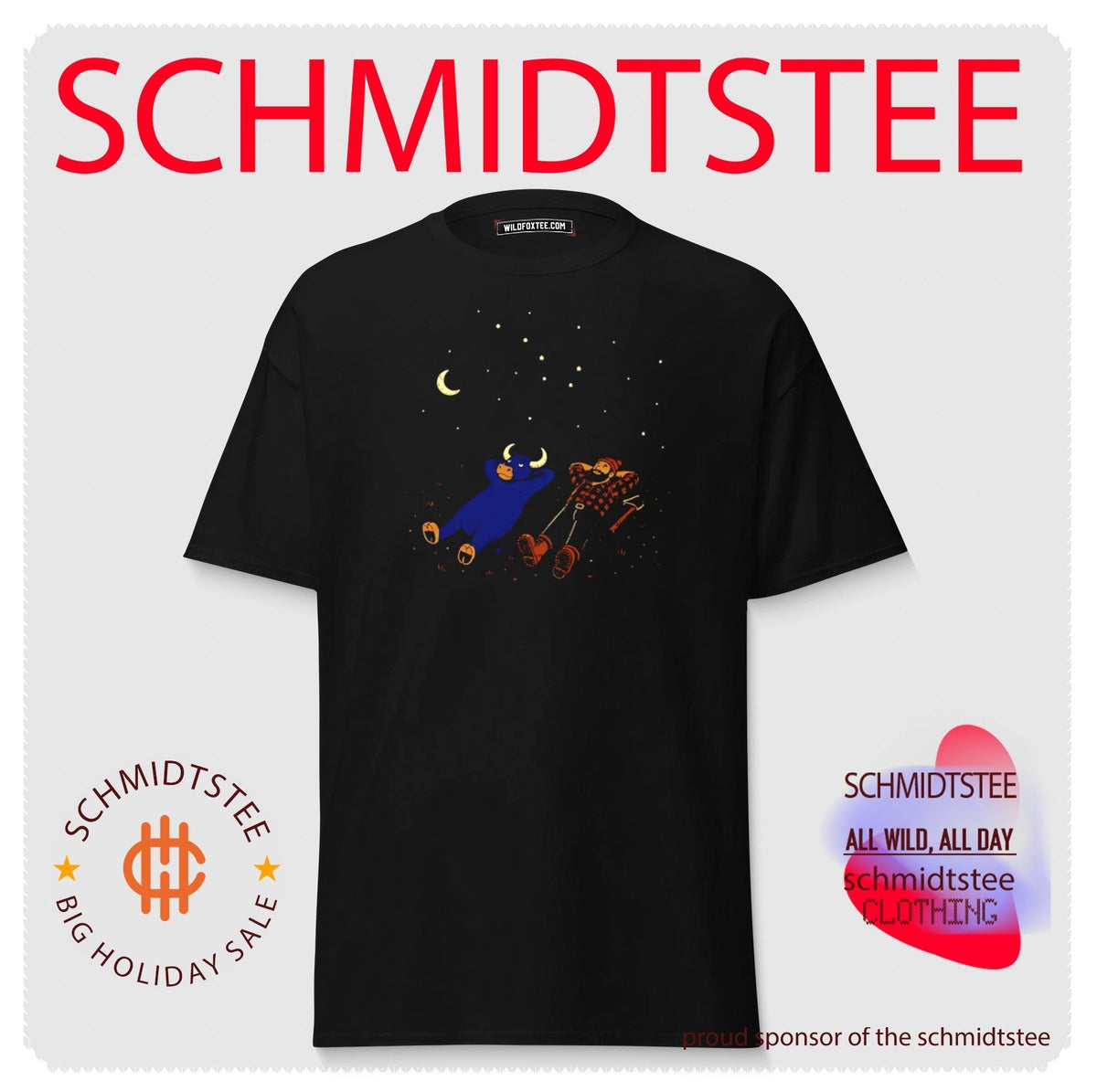 Paul Bunyan and Babe the Blue Ox Stargazing shirt Unisex