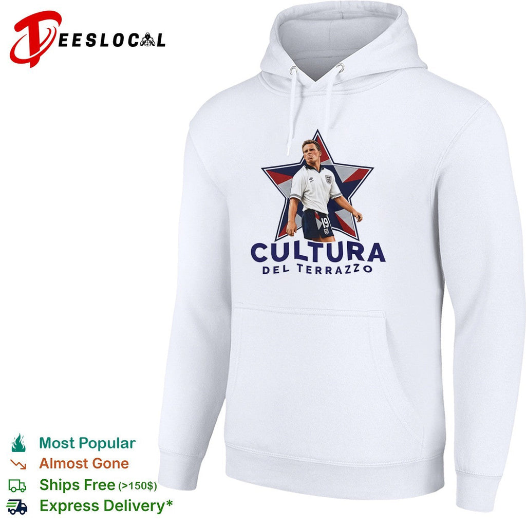 Paul Gascoigne England National Team Cultura del Terrazzo football soccer shirt Unisex