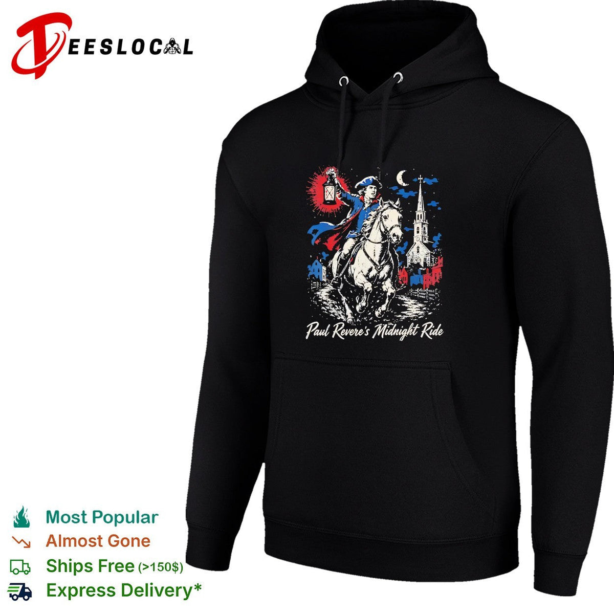 Paul Revere Midnight Ride American Revolutionary War Patriotic Historical Art shirt Unisex