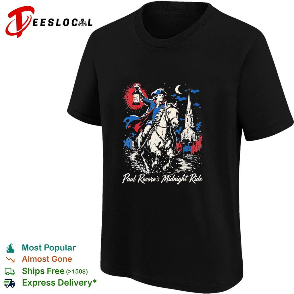 Paul Revere Midnight Ride American Revolutionary War Patriotic Historical Art shirt Unisex