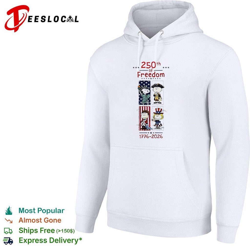 Peanuts characters 250th of freedom 1776 2026 patriotic stamp portraits shirt Unisex