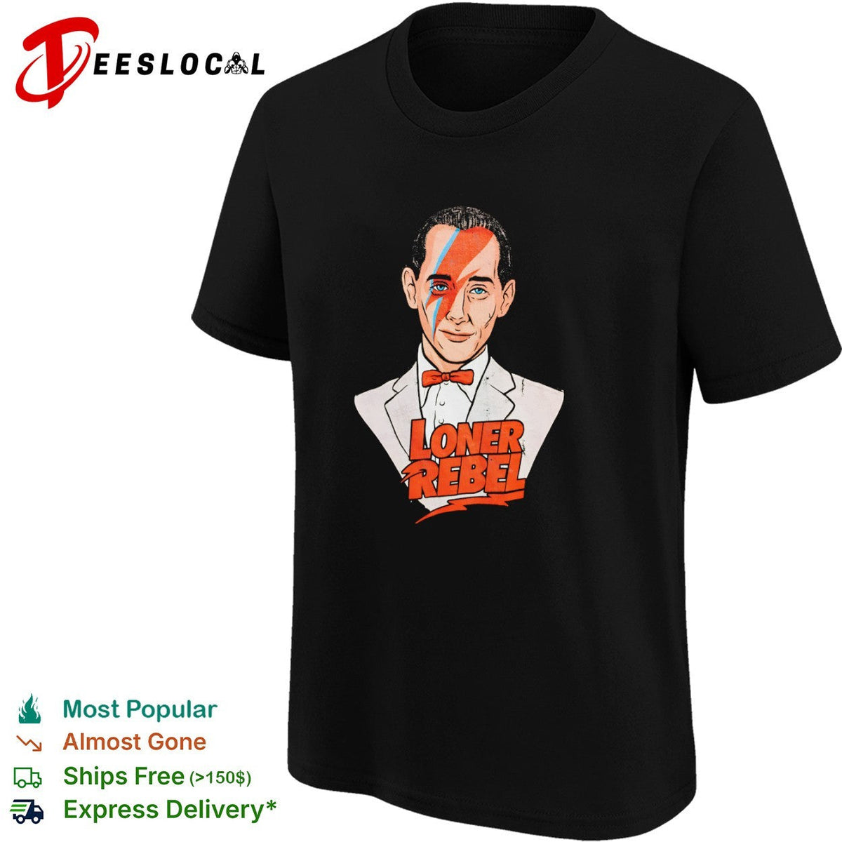 Pee-wee Herman David Bowie Aladdin Sane Loner Rebel Mashup Pop Culture shirt Unisex