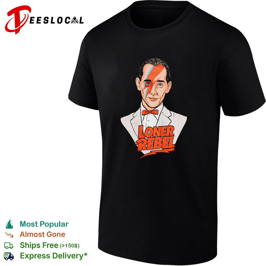 Pee-wee Herman David Bowie Aladdin Sane Loner Rebel Mashup Pop Culture shirt Unisex