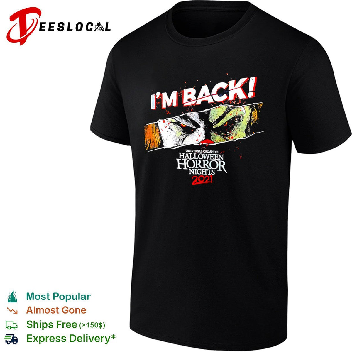 Pennywise IT I am back Universal Orlando Halloween Horror Nights 2021 shirt Unisex