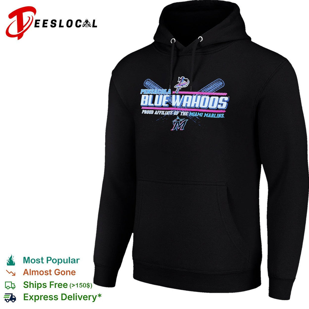 Pensacola Blue Wahoos Miami Marlins proud affiliate of the crossed bats shirt Unisex