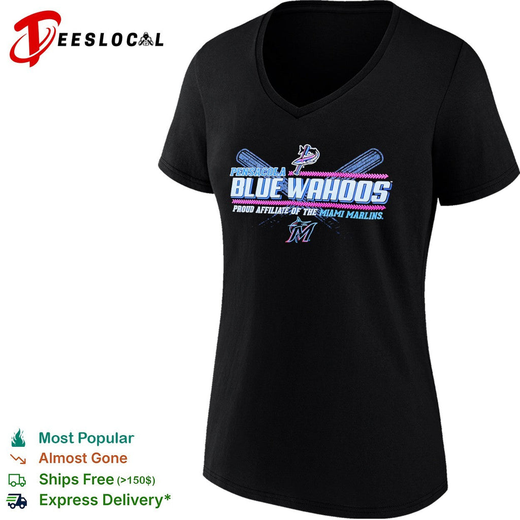 Pensacola Blue Wahoos Miami Marlins proud affiliate of the crossed bats shirt Unisex