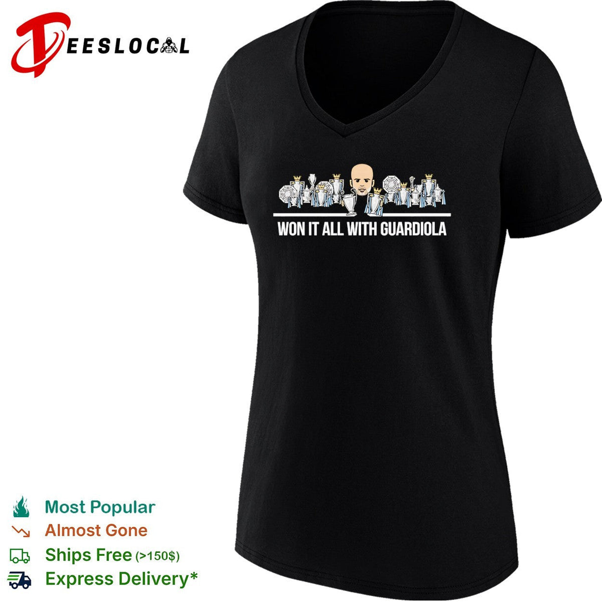 Pep Guardiola Manchester City trophies won it all with shirt Unisex