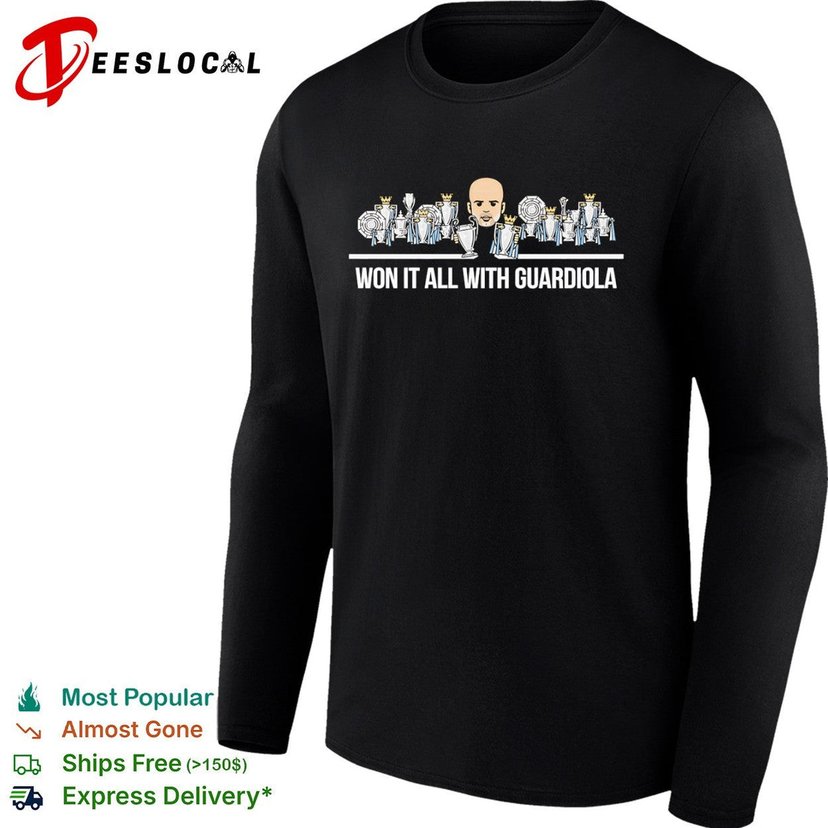 Pep Guardiola Manchester City trophies won it all with shirt Unisex