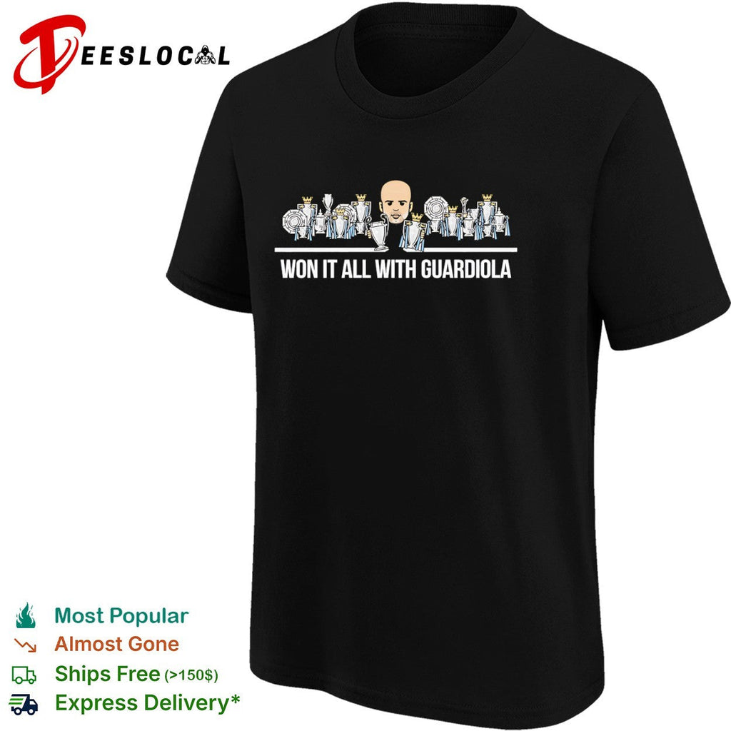 Pep Guardiola Manchester City trophies won it all with shirt Unisex