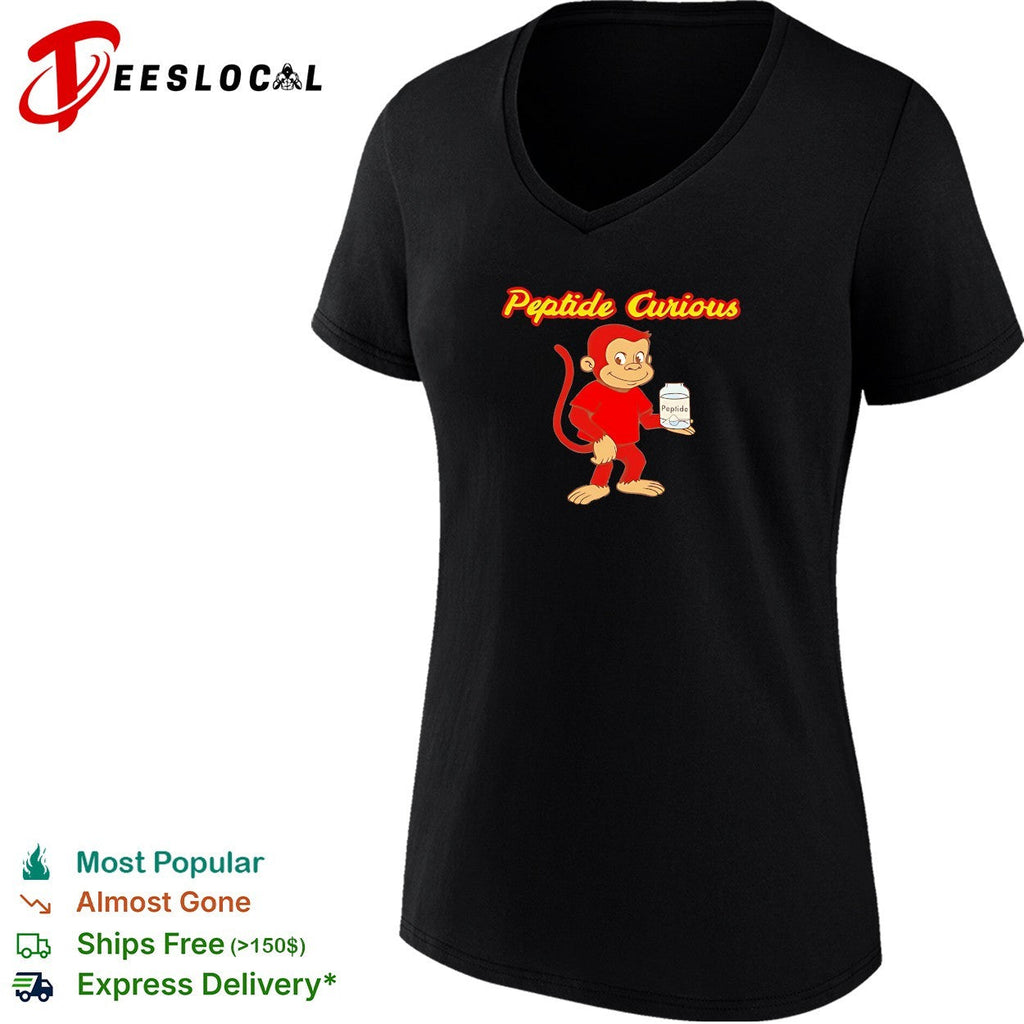 Peptide Curious red monkey funny shirt Unisex