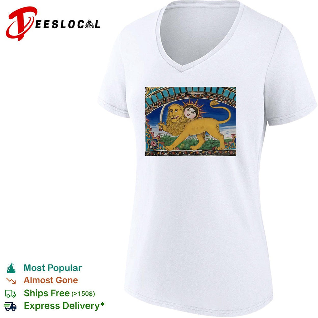 Persian lion and sun ornate mosaic tile classical historic art shirt Unisex