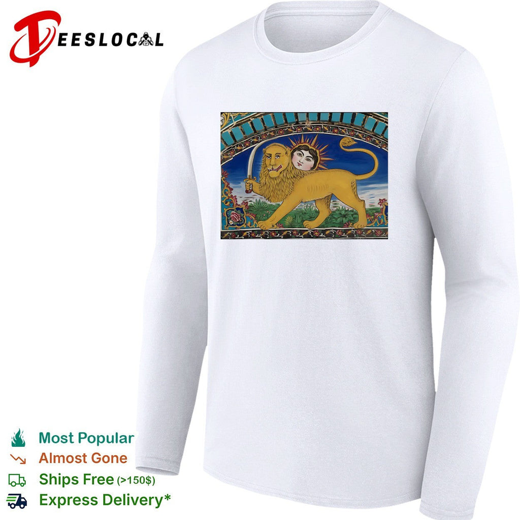 Persian lion and sun ornate mosaic tile classical historic art shirt Unisex