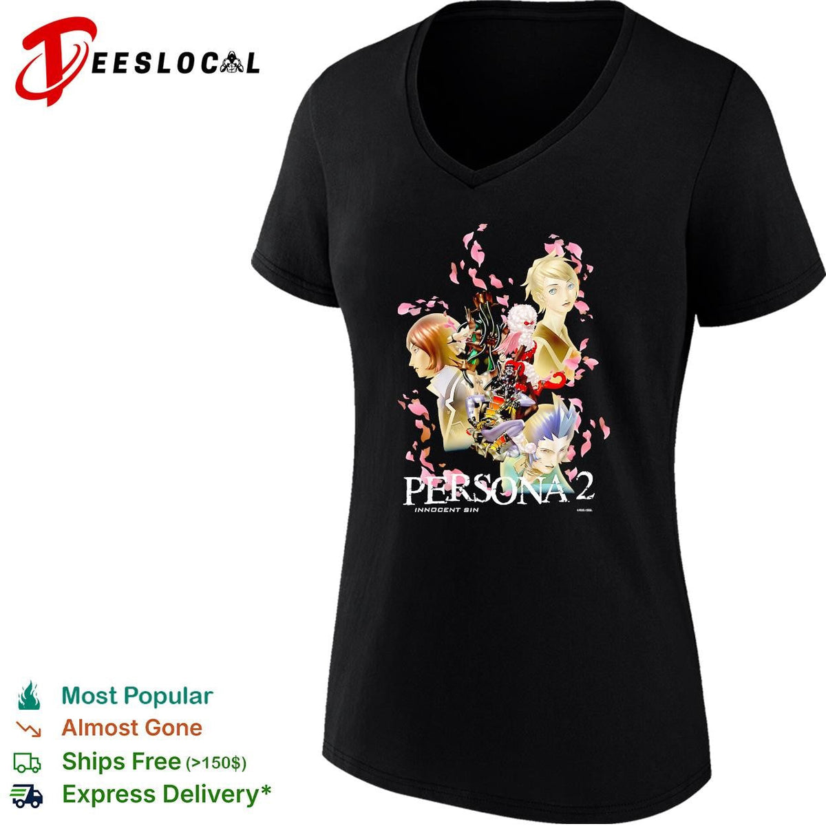 Persona 2 Innocent Sin anime character collage poster shirt Unisex