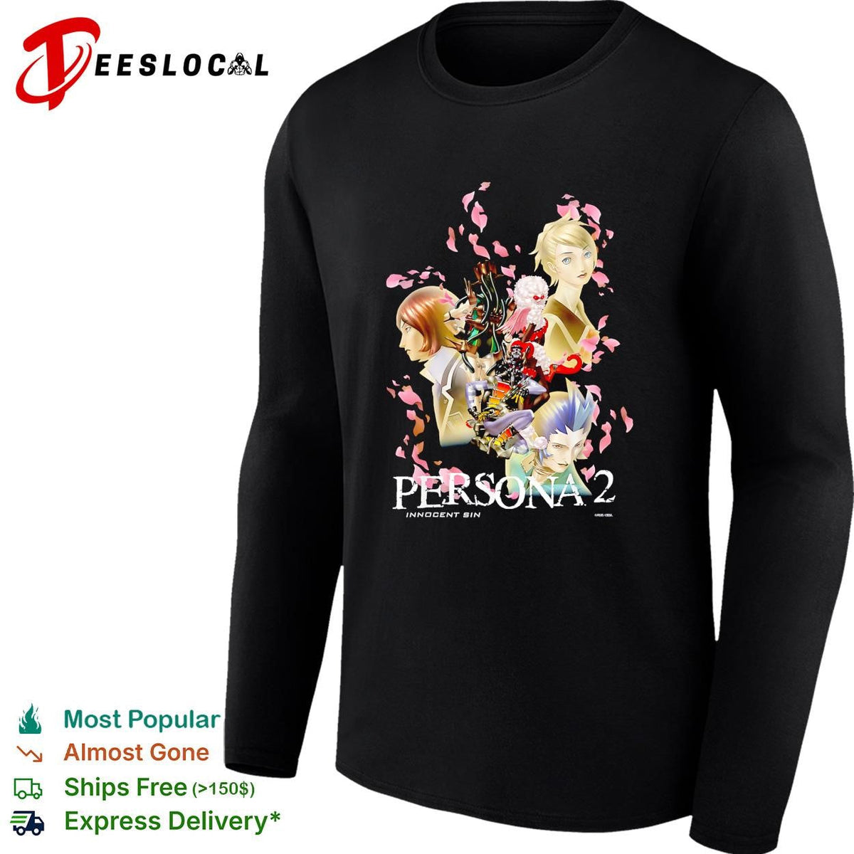 Persona 2 Innocent Sin anime character collage poster shirt Unisex
