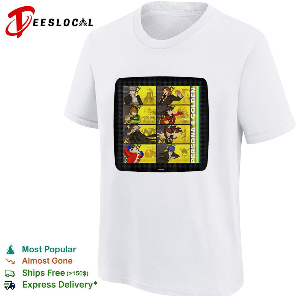 Persona 4 Golden character grid collage poster shirt Unisex