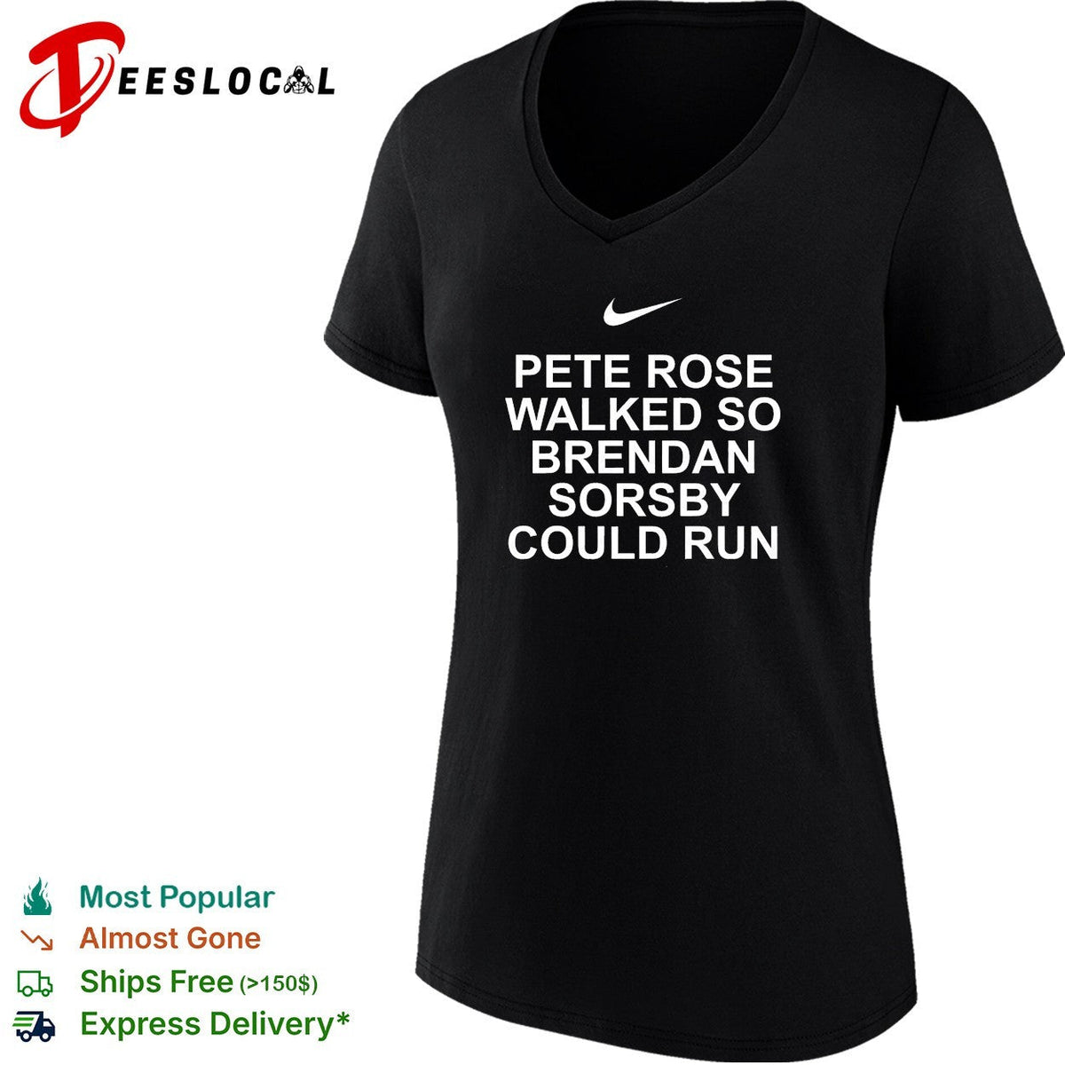 Pete Rose walked so Brendan Sorsby could run baseball quote bold text shirt Unisex