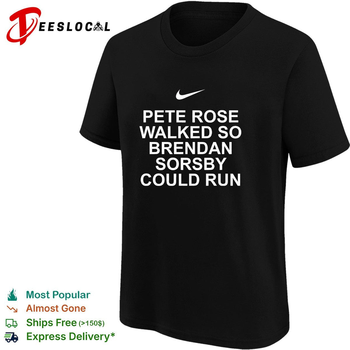 Pete Rose walked so Brendan Sorsby could run baseball quote bold text shirt Unisex