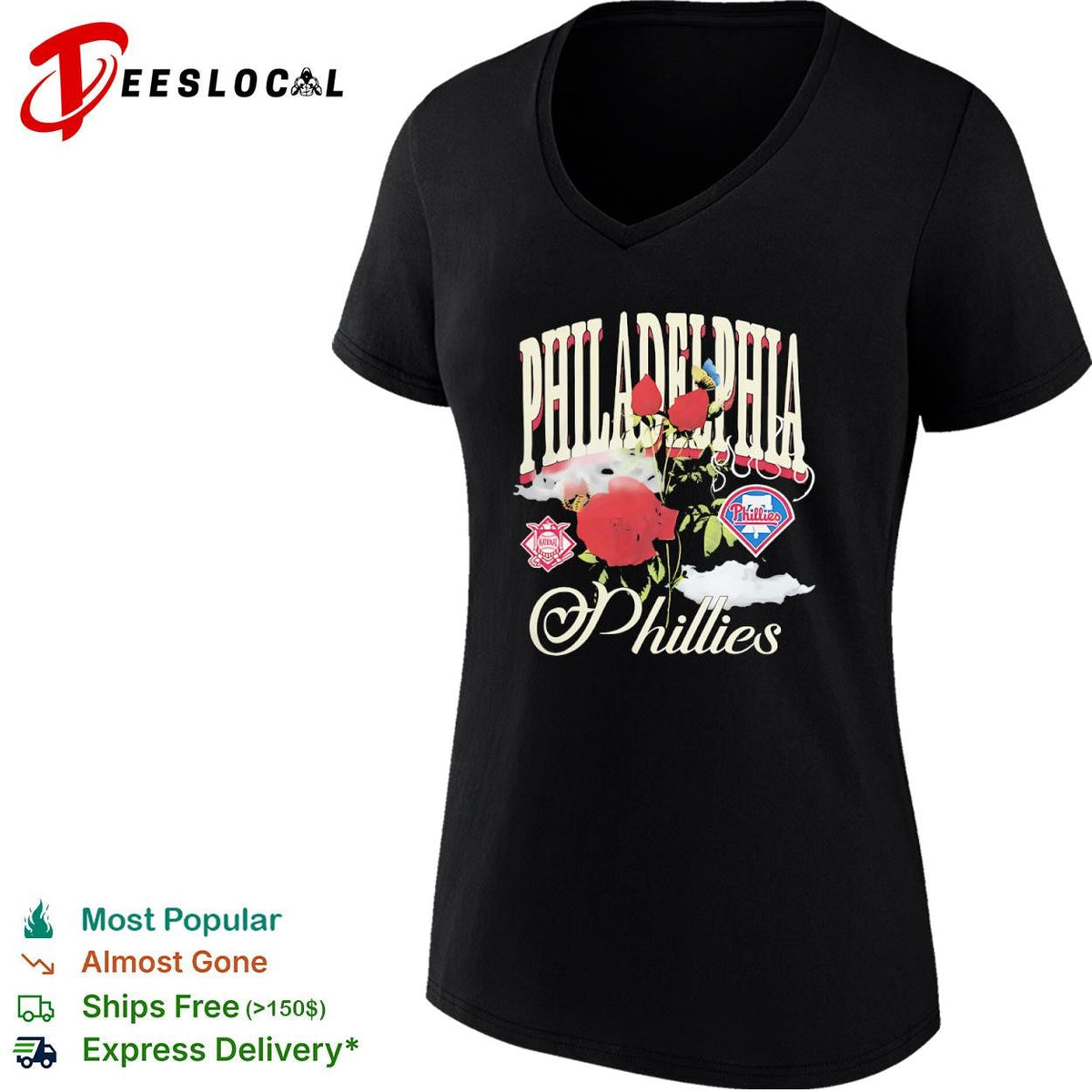 Philadelphia Phillies red roses shirt Unisex