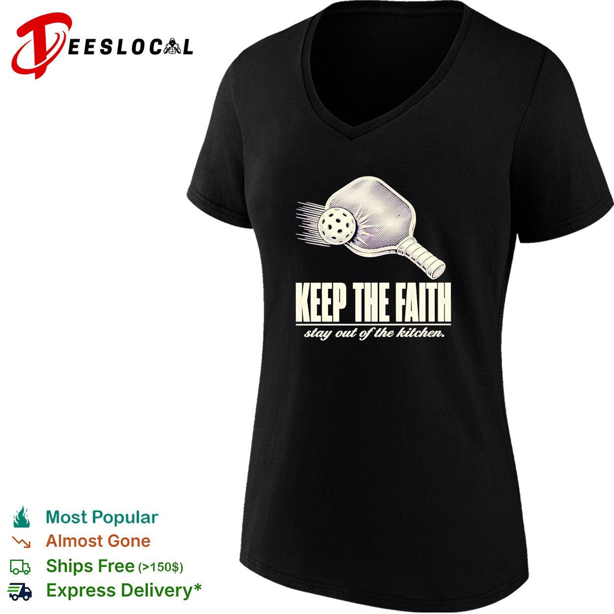 Pickleball keep the faith stay out of the kitchen retro shirt Unisex