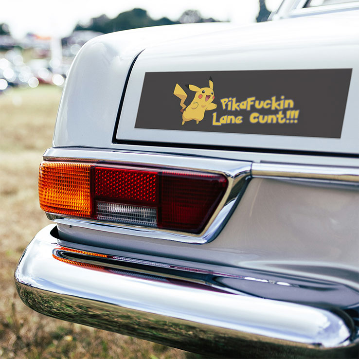 Pikafuckin Lane Cunt Car Magnet Unisex