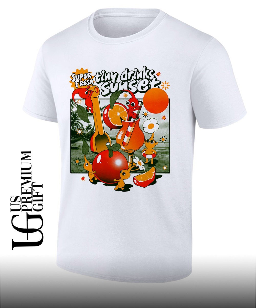 Pikmin Super Fresh Tiny Drinks Sunset shirt Unisex