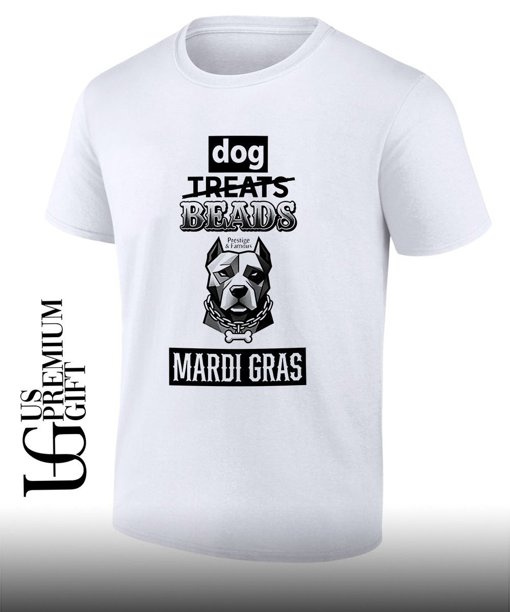 Pit Bull Dog Treats Beads Mardi Gras shirt Unisex