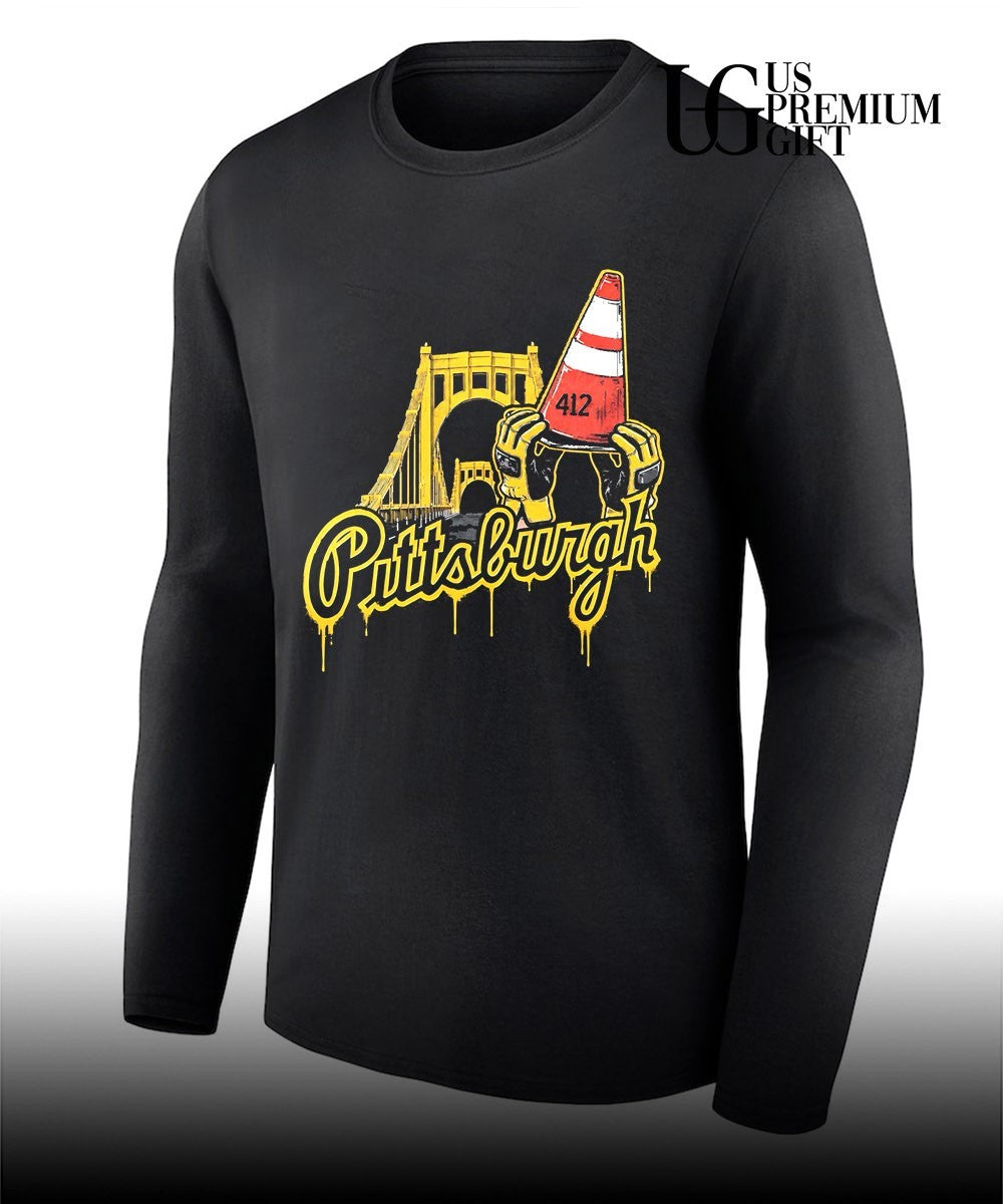 Pittsburgh 412 Construction Bridge Steel City Worker Hands Graffiti Art shirt Unisex