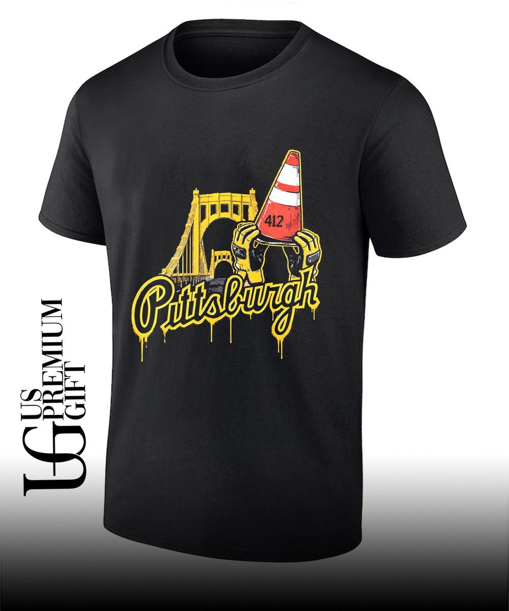 Pittsburgh 412 Construction Bridge Steel City Worker Hands Graffiti Art shirt Unisex