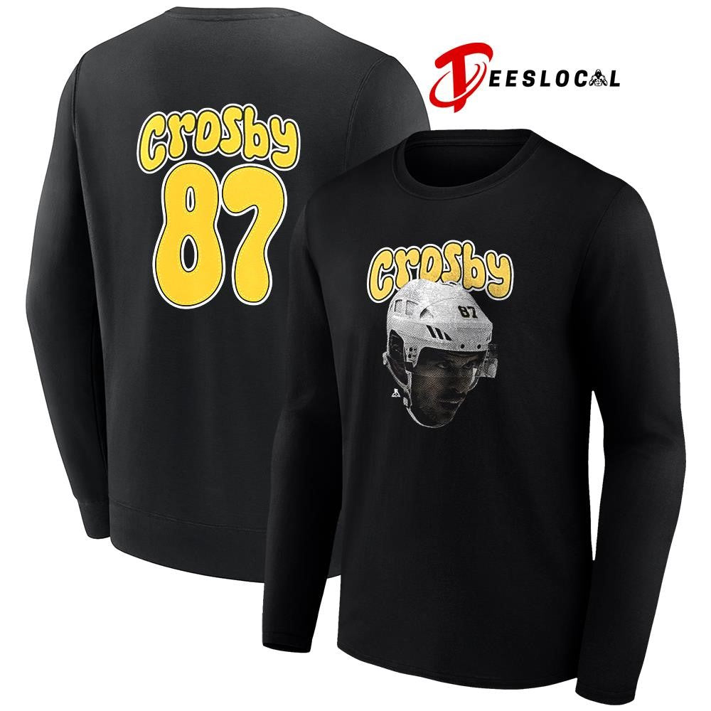 Pittsburgh Penguins Sidney Crosby portrait name and number shirt Unisex