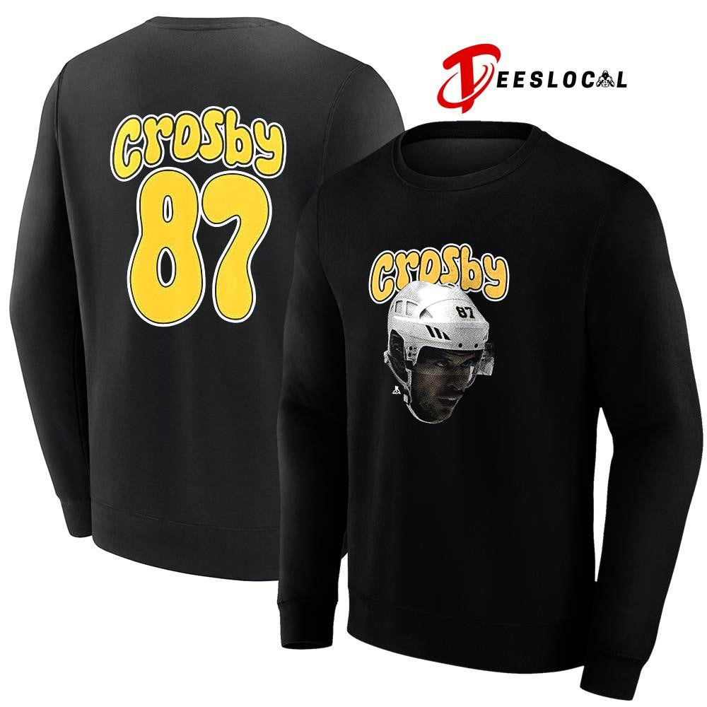Pittsburgh Penguins Sidney Crosby portrait name and number shirt Unisex
