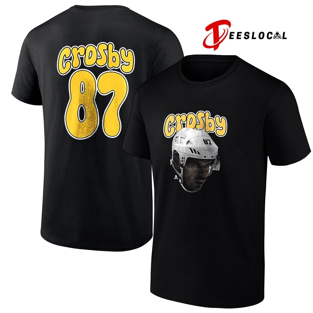 Pittsburgh Penguins Sidney Crosby portrait name and number shirt Unisex