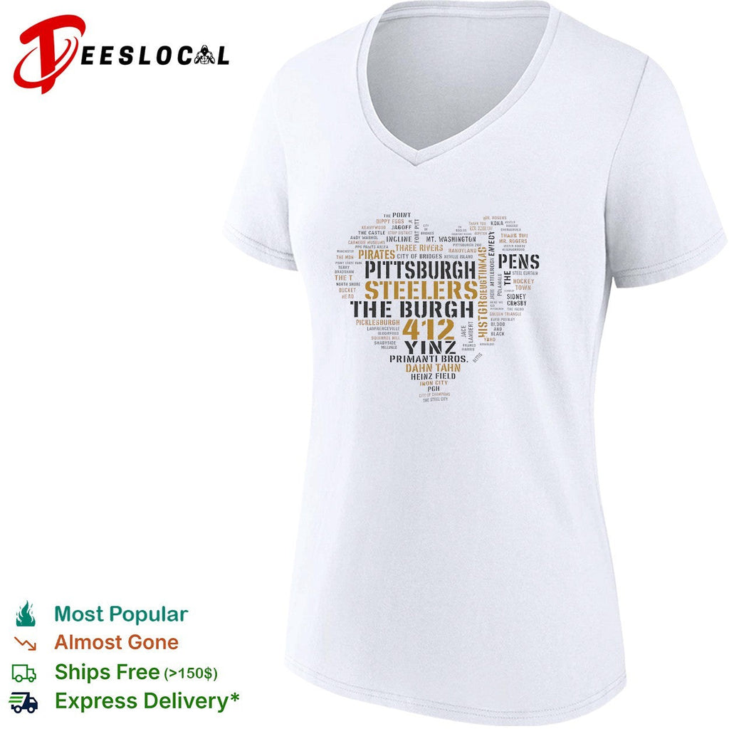 Pittsburgh heart word cloud shirt Unisex