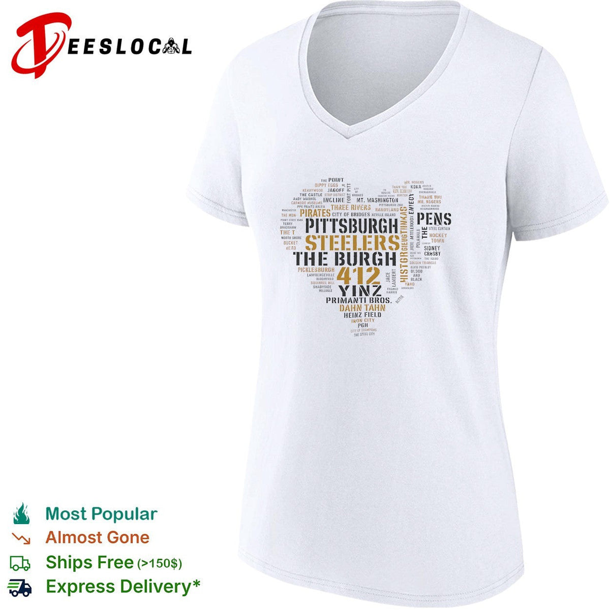 Pittsburgh heart word cloud shirt Unisex