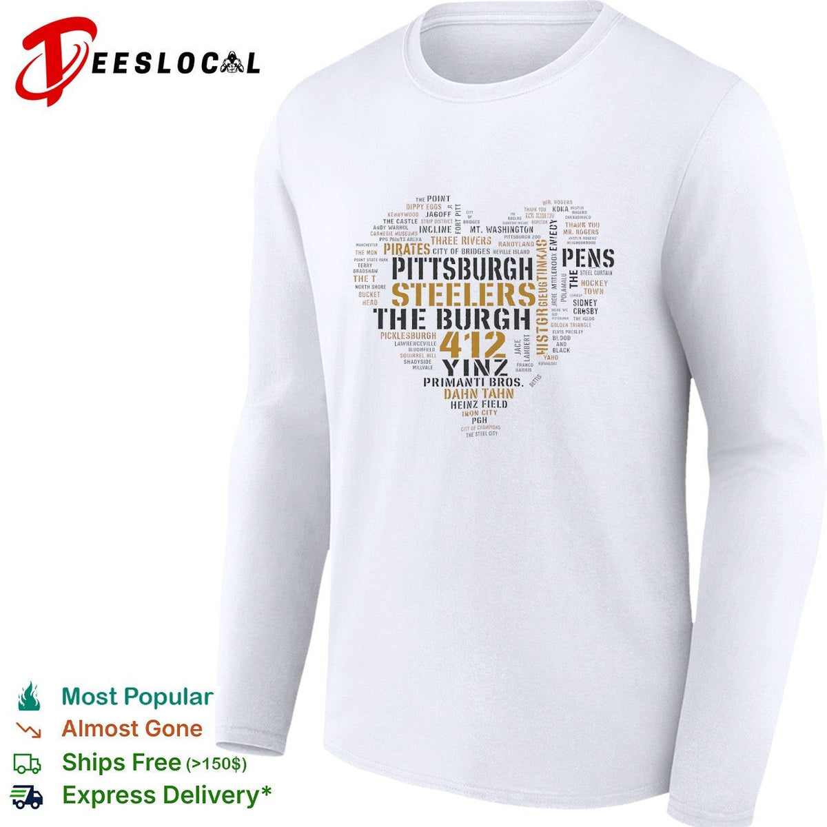 Pittsburgh heart word cloud shirt Unisex