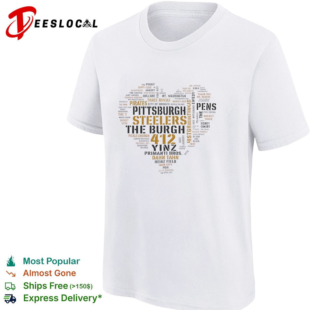 Pittsburgh heart word cloud shirt Unisex